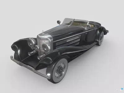 MercedesBenz 540K 1936 Low-poly 3D model