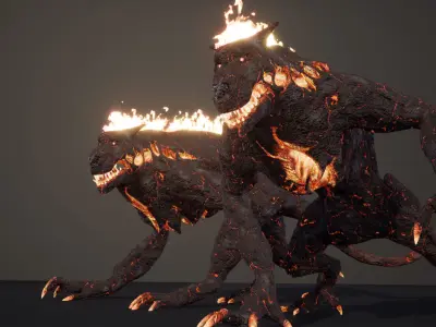 Hell Hound Low-poly game engine ready 3D model Low-poly 3D model