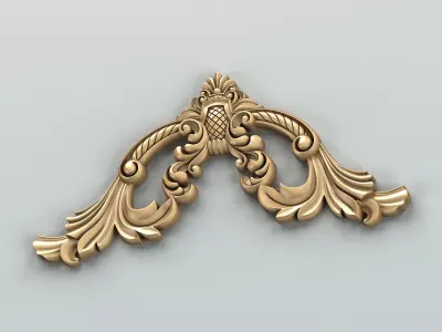 Carved decor horizontal 044 3D model