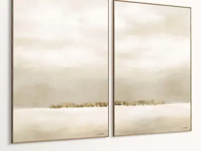 Plaster Two Photo Frame 466 Low-poly 3D model