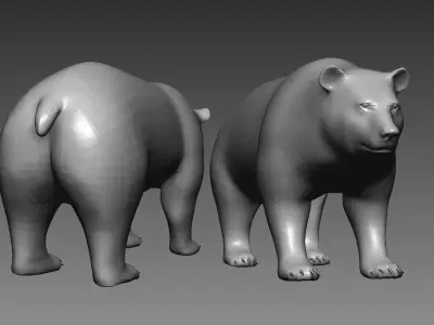Bear base mesh for Zbrush 3D model