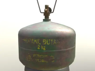 Gas Cylinder 2kg Green Low-poly 3D model