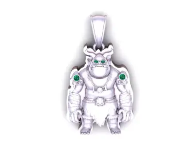 Golden Devil Pendant 3D Printable Model 3D print model