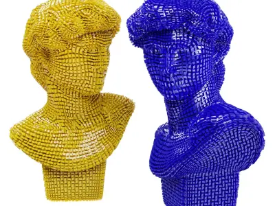 David Michelangelo bust patches 3D model