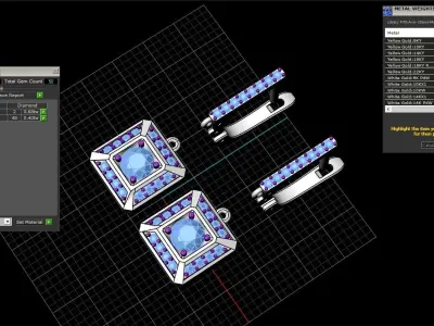 Octagon form earring model 498 3D print model