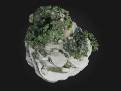 Harmony Cascade  A Tranquil Flow of Nature and Art 3D model