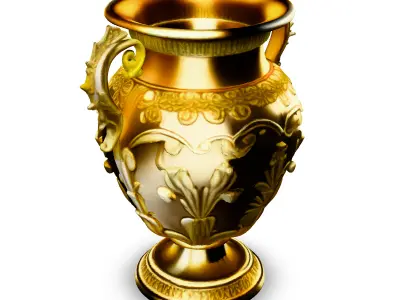 Gold Ornate Antique Vase 3D Model Low-poly 3D model