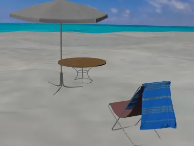 Beach Chair with Towel set 3D model