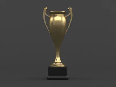 Gold Trophy Cups 3D model shop