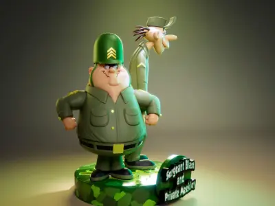Sergeant Blast and Private Meekley - The Wacky Races 3D print model
