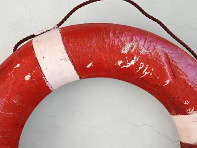 1950s Red and White Life Preserver 3D model
