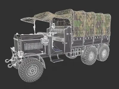 Vintage Utility Truck Low-poly 3D model