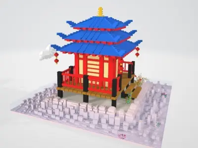 Ancient Chinese architecture - Courtyard building Free 3D model