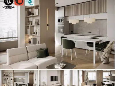 Modern Interior Scene  3ds Max  Corona Unreal Engine 3D model