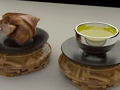 Cginese display stand with pig trotter 3D model