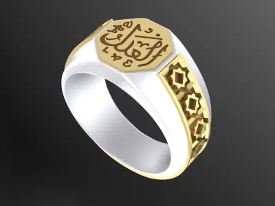 Muslim ring and cufflinks 3D print model