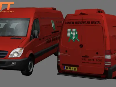 Mercedes benz Sprinter London rental Extra long Low-poly 3D model