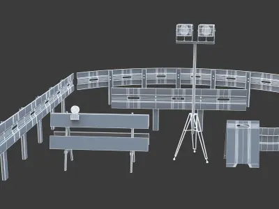 City Street Props Low-poly 3D model