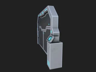 Scifi door Low-poly 3D model