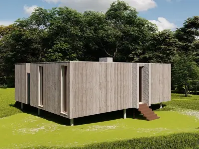 Forest villa-Casa Scene-Modern Villa 3D model