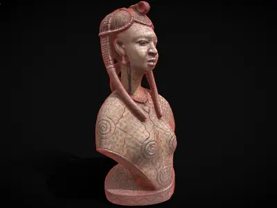 African Woman Low-poly 3D model