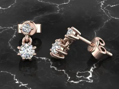 Jewelry Earring 3D print model 11