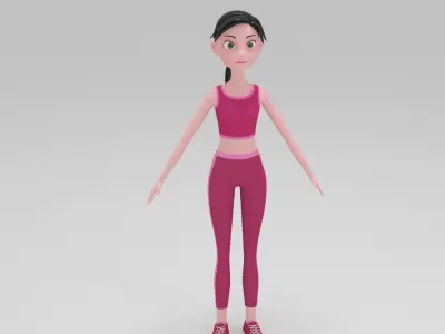 Girl Cartoon 3D model