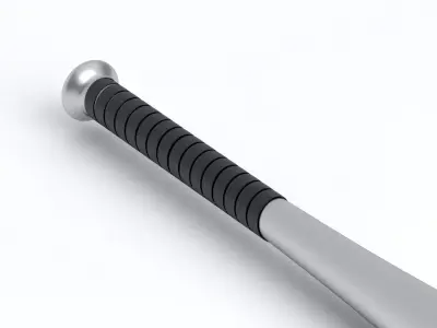 Baseball Bat Silver 3D model