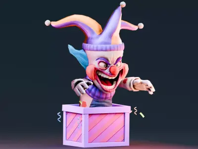 Stylized Halloween Props - Creepy Jack in the Box  Low-poly 3D model