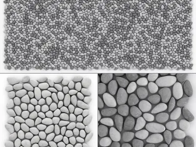 Panel pebble smooth Tile Bathroom n2 3D model