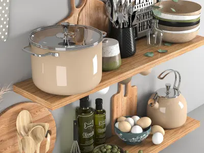 Decorative set for the kitchen01 3D model