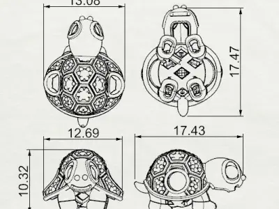 CHARM PASANTE TORTUGA 3D print model