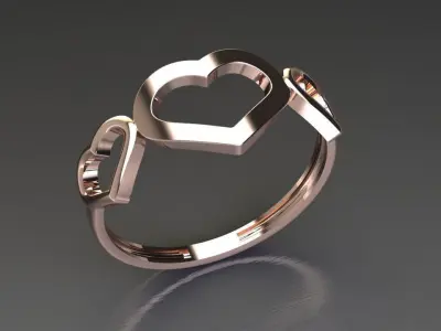 Heart ring 16 3D print model