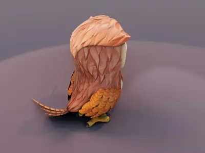 Cartoon Animated Owl and Wolf 3D Model Collection Low-poly 3D model