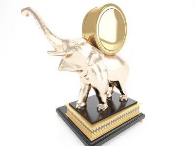 Golden Elephant Clock 3D model