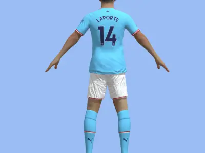 T-P Rigged Laporte Manchester City 3D model