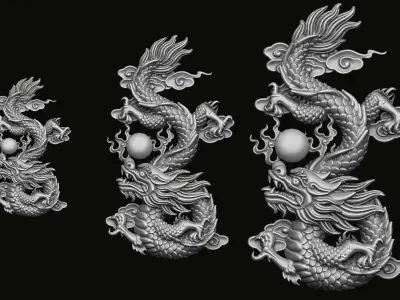 Dragon Bas-Relief 3D print model