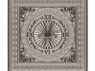 Classic Wall Clock 05 Chrome Low-poly 3D model