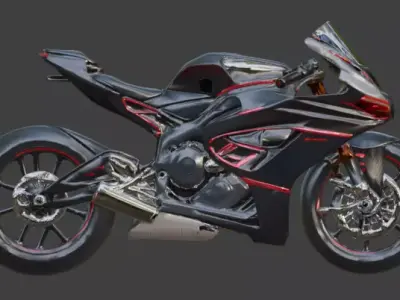 Futuristic Cyber Racing Motorcycle 3D Model Low-poly 3D model