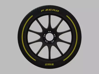 Miniature Konig Dekagram Rim and Tire - 3D Print - No Textures 3D print model