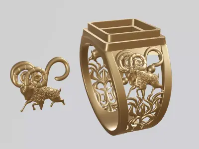 zodiac sign Aries 3D print model