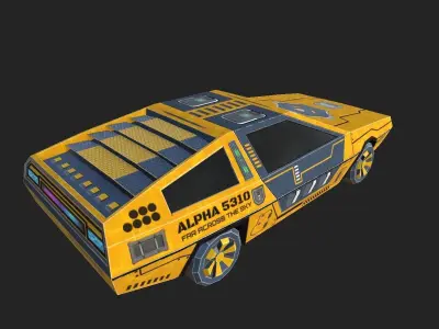 Scifi Car 2 Game Ready Lowpoly Low-poly 3D model