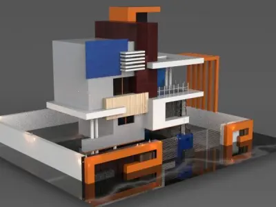 Modern House 3D Model 3D model get