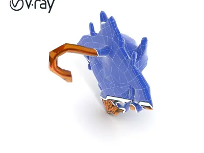 Gargoyle Door Knocker D Model Pack Low-poly 3D model