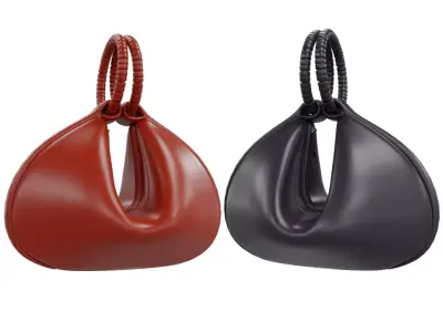 Night Shade Leather Medium Cleo HandBag Low-poly 3D model