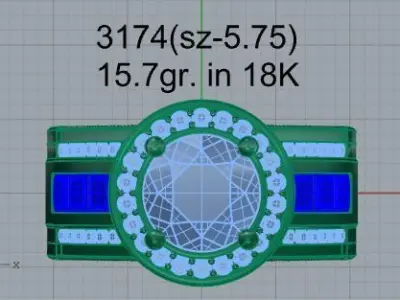 Oval Halo Ornamental Ring 3174 Free 3D print model