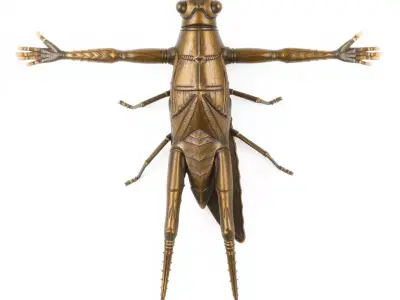 Bronze Insectoid Sculpture model pack Low-poly 3D model