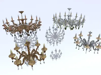 Chandelier pack Low-poly 3D model