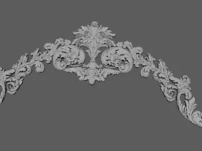 Central decor ornament for furniture 3D model 971