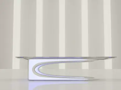 Futuristic Metal Table with Blue LED Lighting Free low-poly 3D model